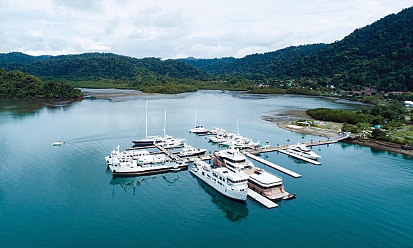 Redeveloped Marina Bahia Golfito is set in a gulf within a gulf framed by the lush mangroves of two national parks. The marina is well-sheltered and located close to the amenities of the town of Golfito and its domestic airport.