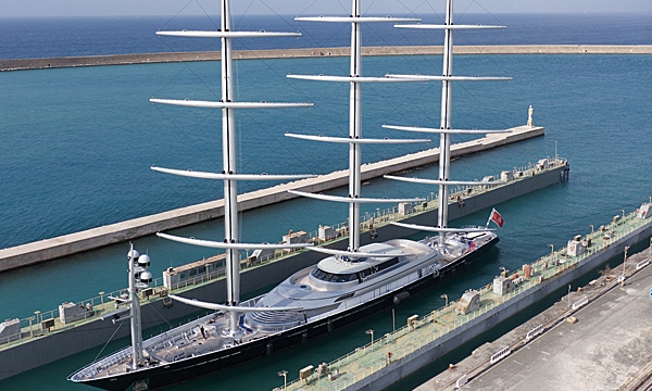 The famous 88m (289ft) three-masted Maltese Falcon has recently  been refitted at Lusben Livorno.