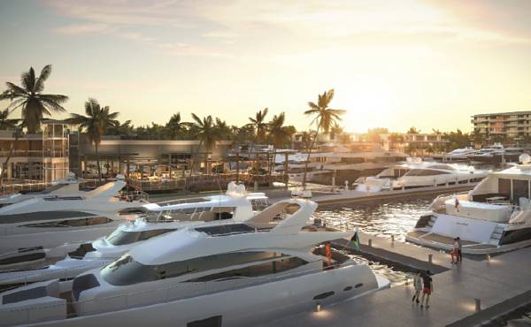 With over 6,000ft (1,828m) of floating concrete docks, the marina has tremendous flexibility to accommodate multiple yachts of up to 420ft (128m) in individual slips.
